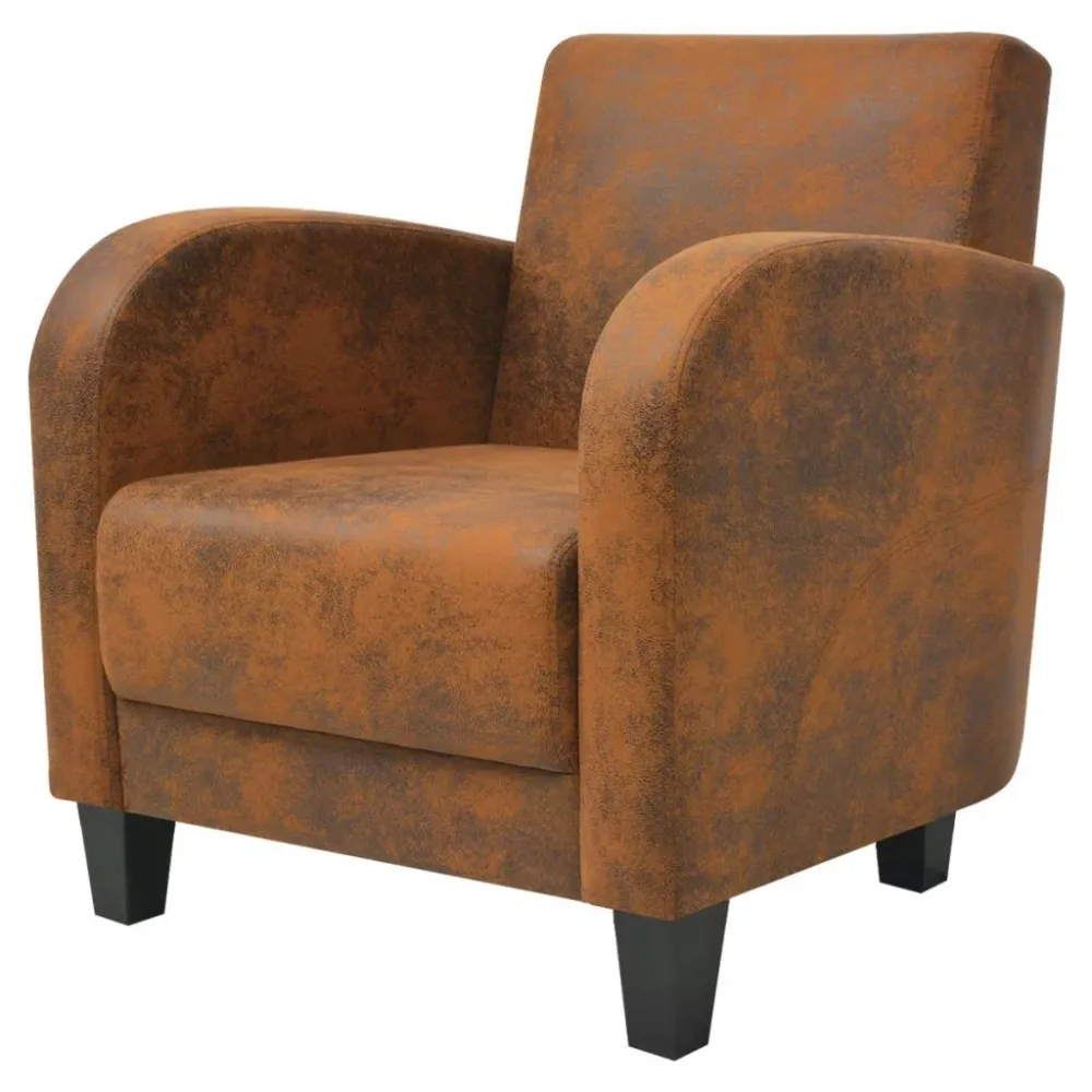 Fauteuil chaise siège lounge design club sofa salon marron 73 x 72 x 76 cm 1102086/3 avec système antivol