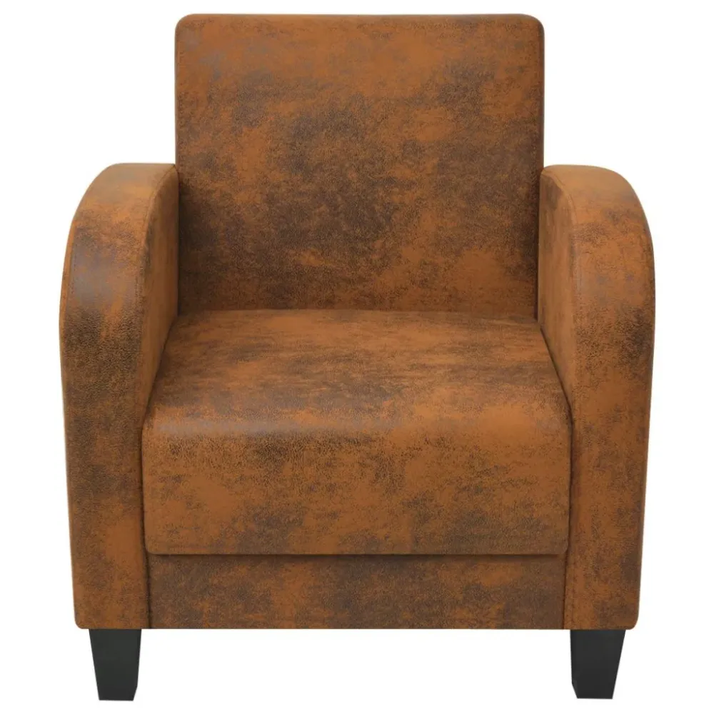 Fauteuil chaise siège lounge design club sofa salon marron 73 x 72 x 76 cm 1102086/3 avec système antivol