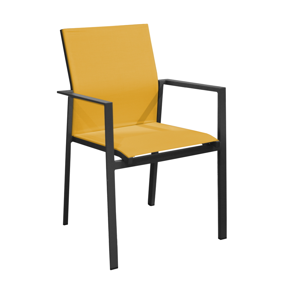 Fauteuil DELIA Graphite Moutarde Pro Loisirs avec mousses incluses