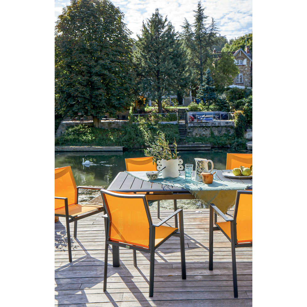 Fauteuil DELIA Graphite Moutarde Pro Loisirs avec mousses incluses