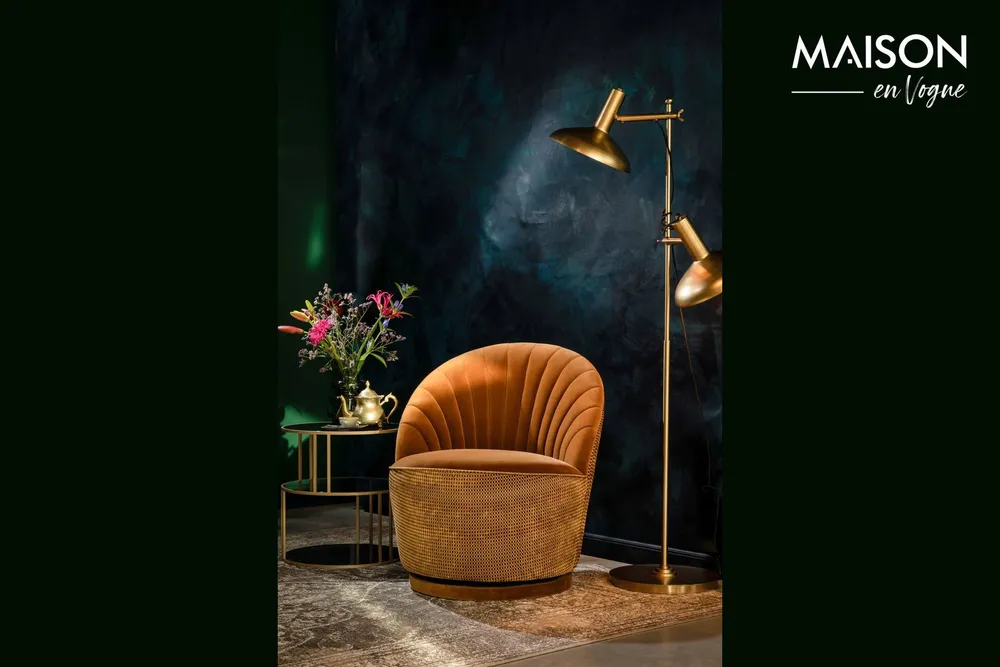 Fauteuil lounge Madisson couleur whisky DutchBone - 78cm