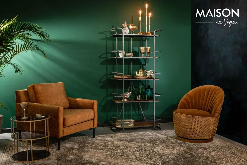 Fauteuil lounge Madisson couleur whisky DutchBone - 78cm