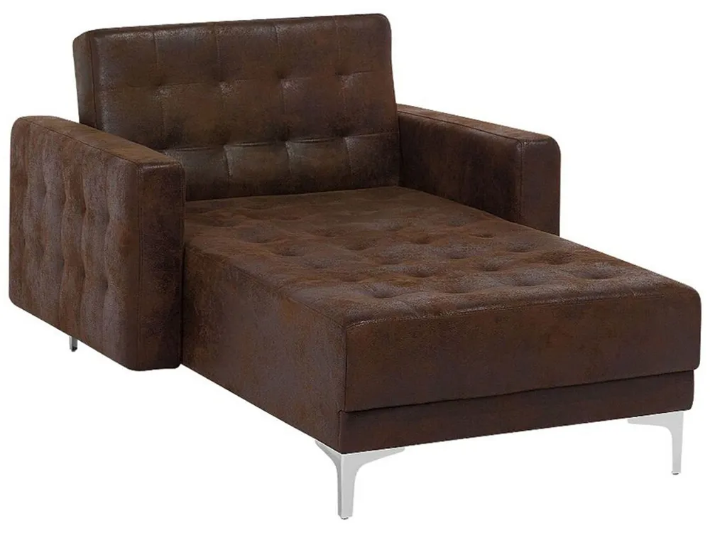 Faux Leather Chaise Lounge Café ABERDEEN - Compatible Universelle
