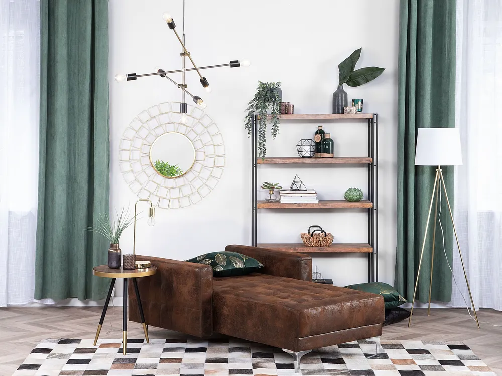 Faux Leather Chaise Lounge Café ABERDEEN - Compatible Universelle