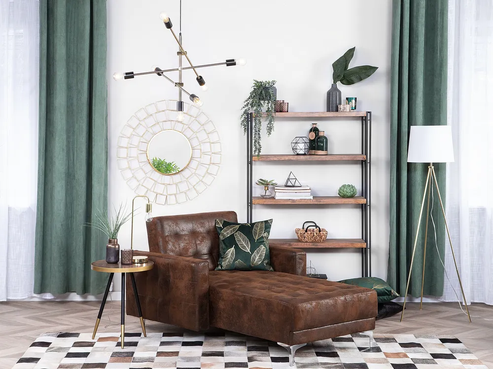 Faux Leather Chaise Lounge Café ABERDEEN - Compatible Universelle