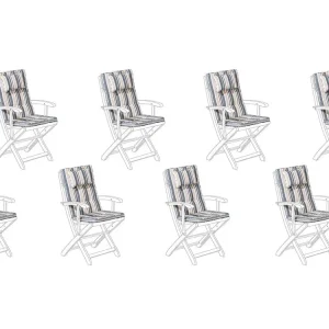 Kussen voor tuinstoel set van 8 donkerblauw/beige MAUI par SW-MOTECH