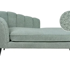 Left Hand Boucle Chaise Lounge Vert olive ALLIER
