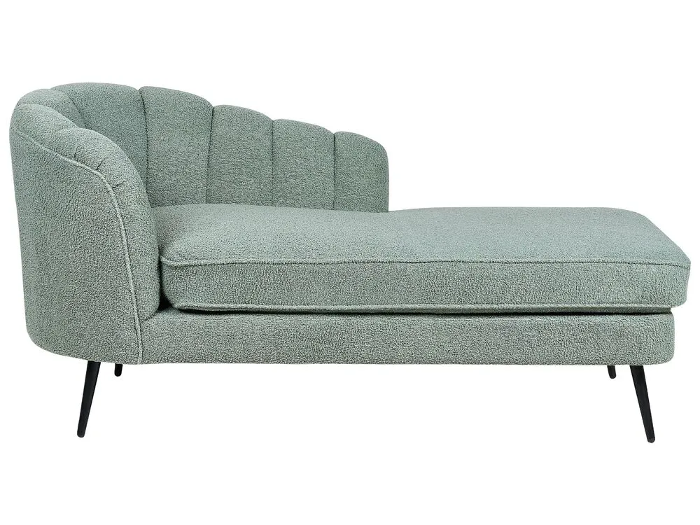Left Hand Boucle Chaise Lounge Vert olive ALLIER