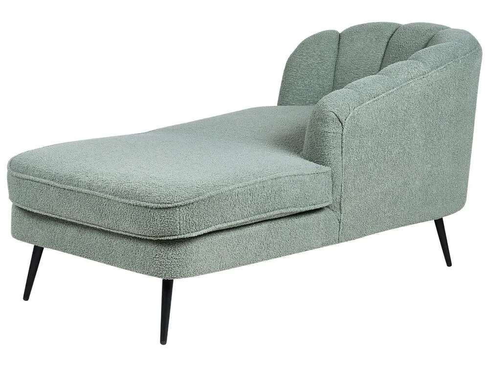 Left Hand Boucle Chaise Lounge Vert olive ALLIER