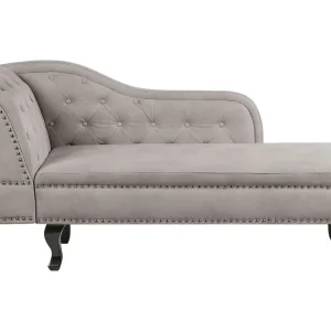 Left Hand Chaise Lounge Velours Taupe NIMES