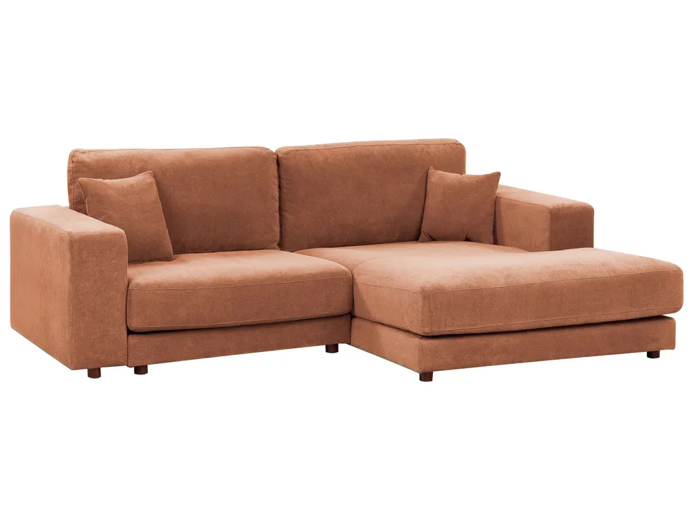 Left Hand 3 Seater Corner Sofa Red LOFOTEN