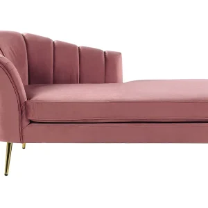Left Hand En velours Chaise Lounge Pink ALLIER