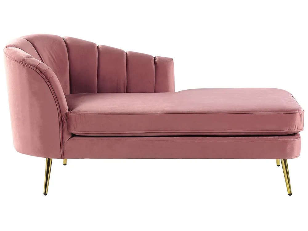 Left Hand En velours Chaise Lounge Pink ALLIER