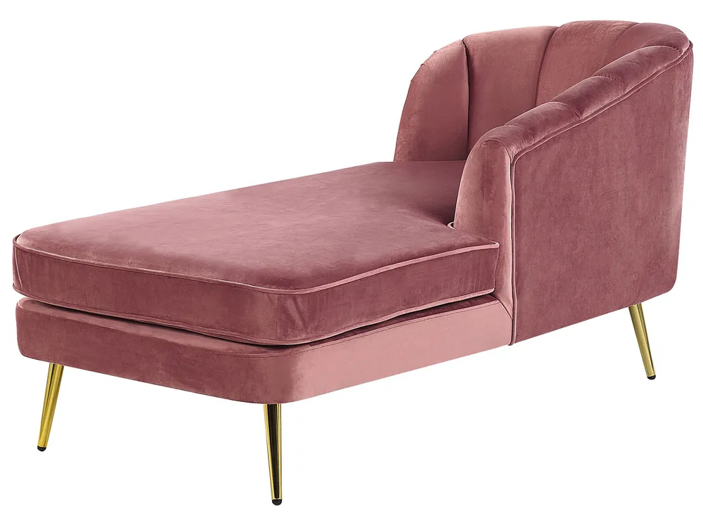 Left Hand En velours Chaise Lounge Pink ALLIER