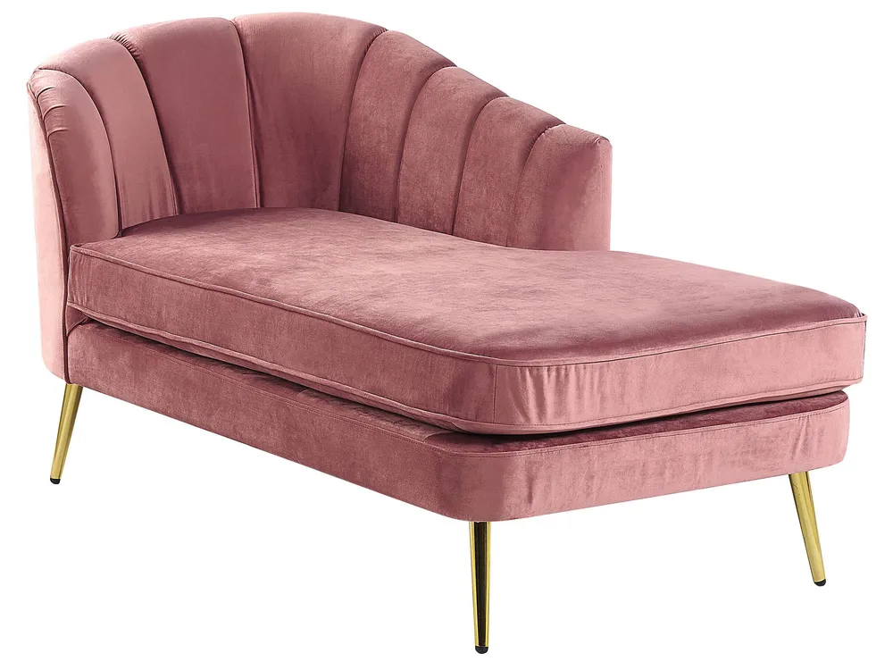 Left Hand En velours Chaise Lounge Pink ALLIER