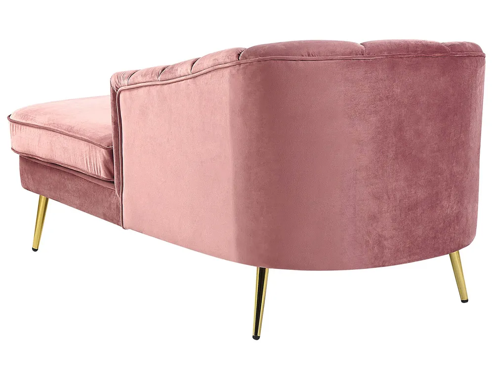 Left Hand En velours Chaise Lounge Pink ALLIER