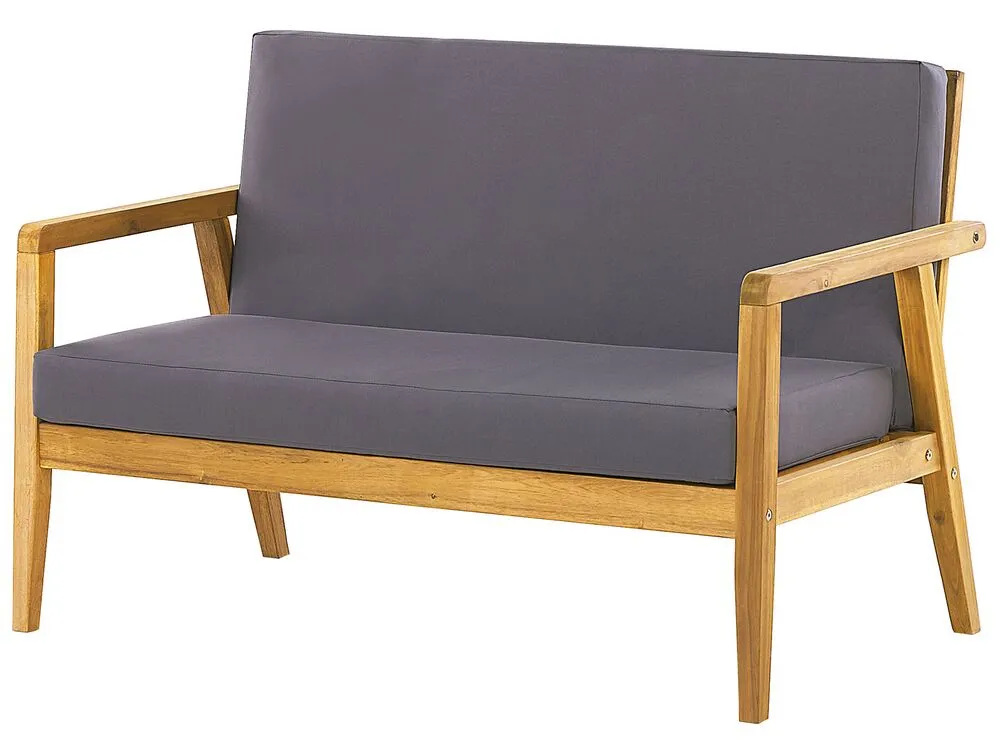 Lounge Set PALLANO Acacia Wood Dark Grey 4 Seater