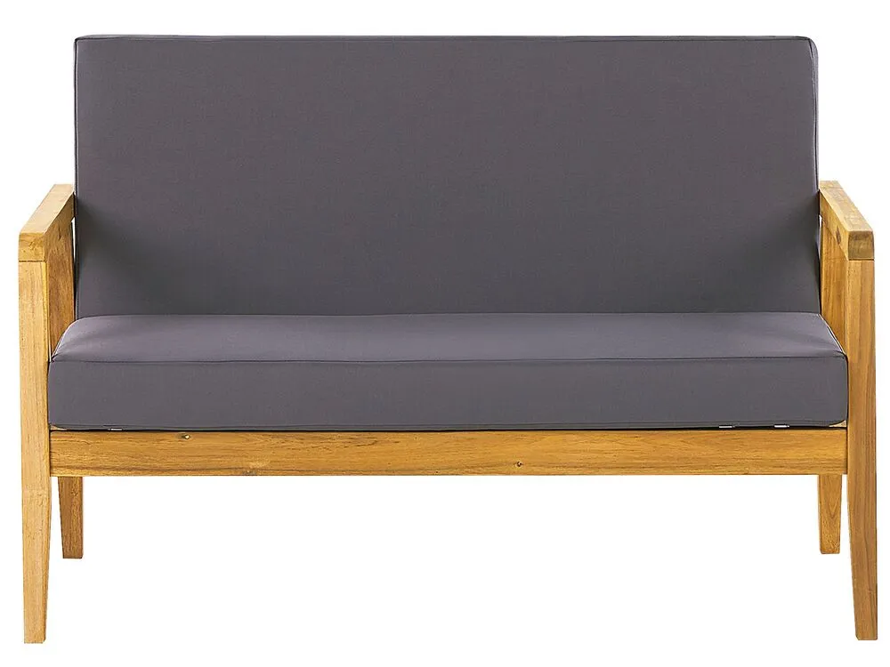Lounge Set PALLANO Acacia Wood Dark Grey 4 Seater