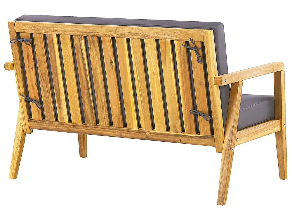 Lounge Set PALLANO Acacia Wood Dark Grey 4 Seater