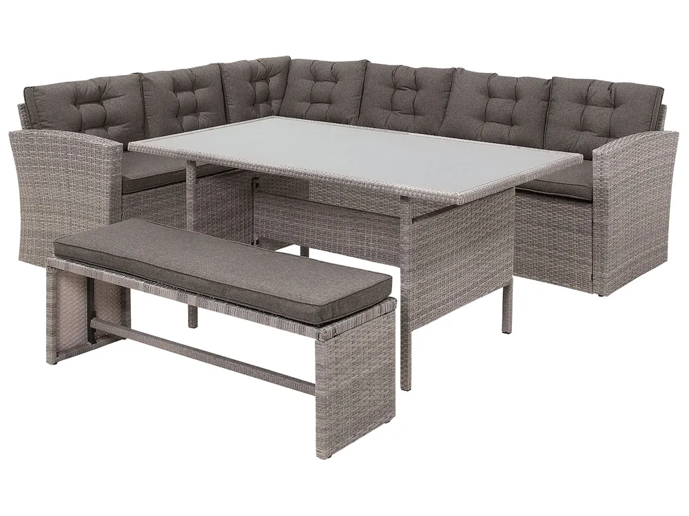 Loungeset 8-zits rotan grijs VITERBO