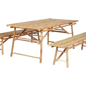 Porte-bagages scooter 4 Seater Osier Garden Dining Set Light Wood TINDARI