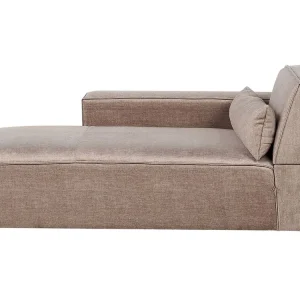 Protège-mains Right Hand Fabric Chaise Lounge Marron HELLNAR