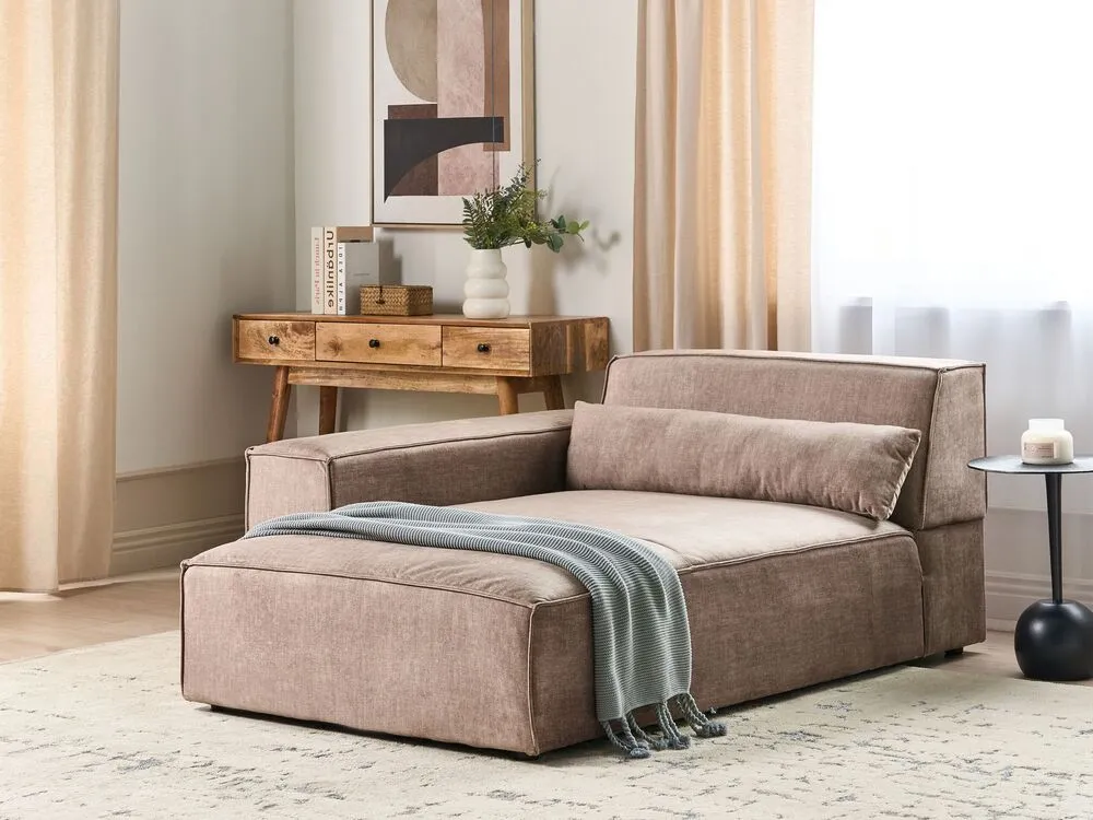 Protège-mains Right Hand Fabric Chaise Lounge Marron HELLNAR