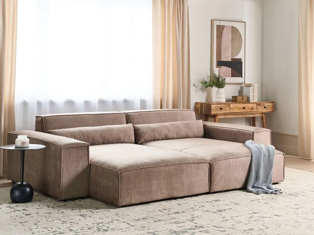 Protège-mains Right Hand Fabric Chaise Lounge Marron HELLNAR