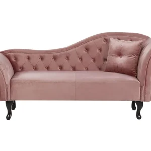 Racing Right Hand Chaise Lounge Velvet Rose vif LATTES