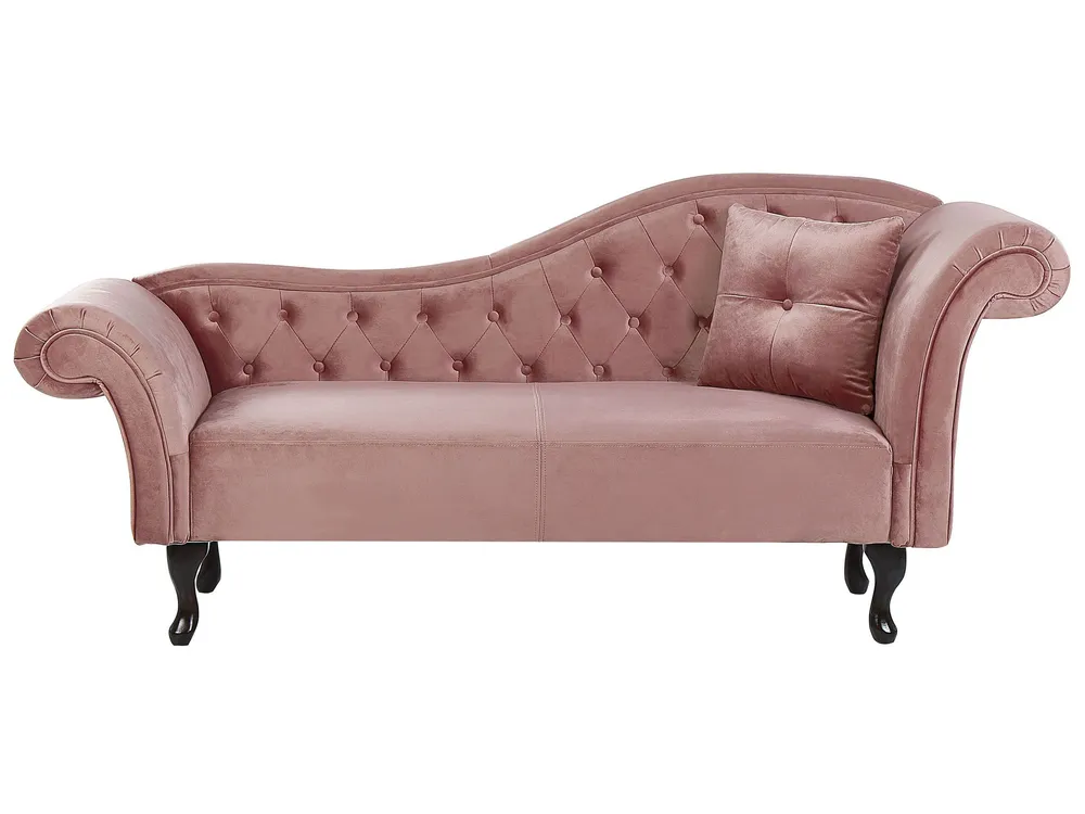 Racing Right Hand Chaise Lounge Velvet Rose vif LATTES