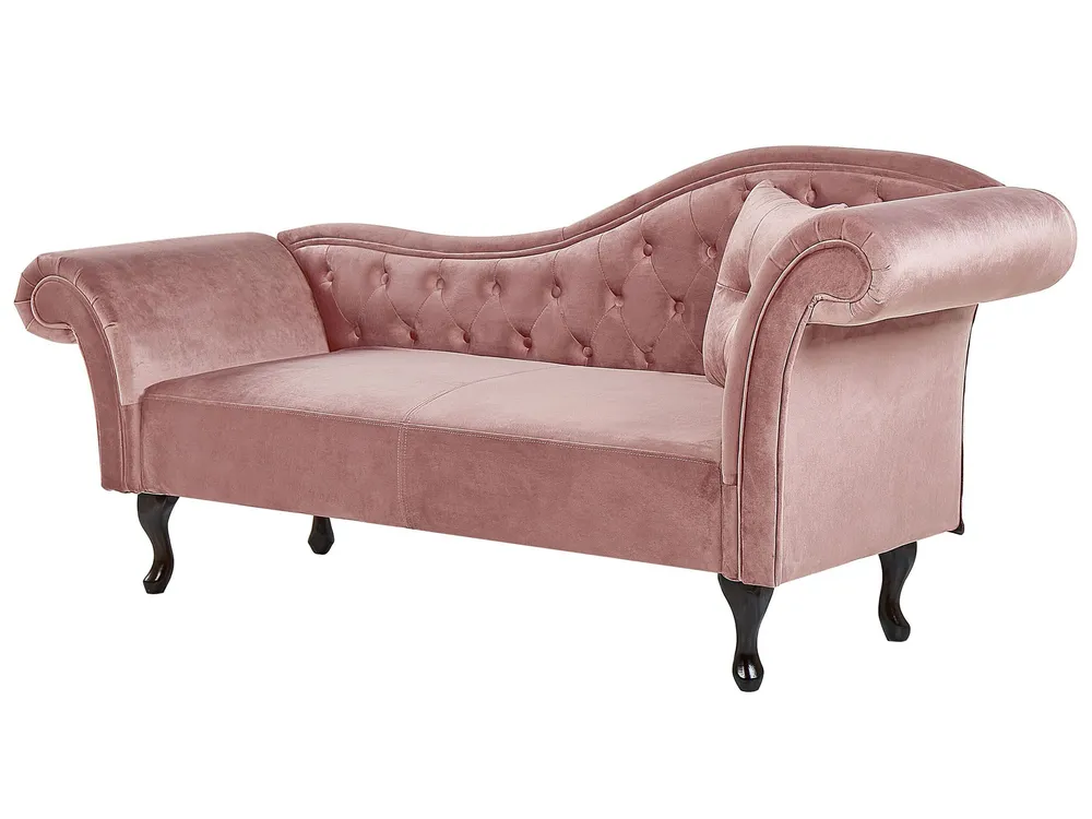 Racing Right Hand Chaise Lounge Velvet Rose vif LATTES