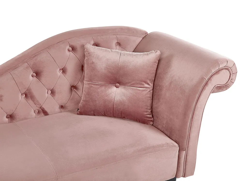 Racing Right Hand Chaise Lounge Velvet Rose vif LATTES