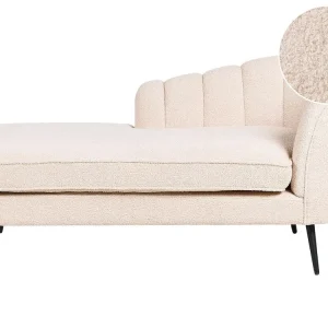 Right Hand Boucle Chaise Lounge Light Naturel ALLIER