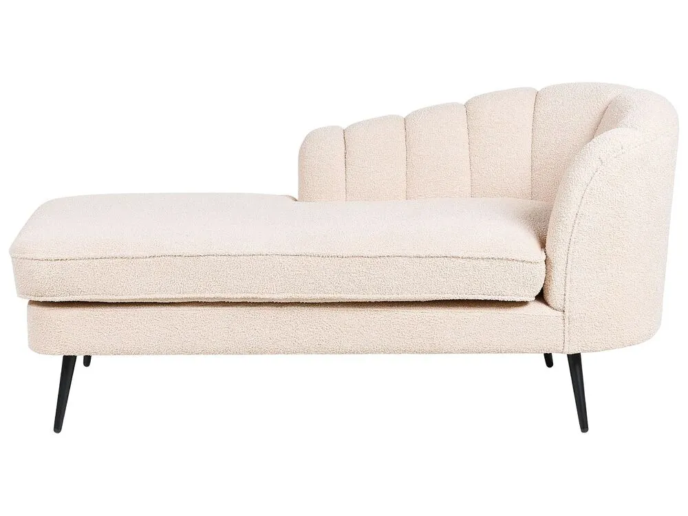 Right Hand Boucle Chaise Lounge Light Naturel ALLIER