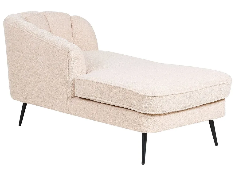 Right Hand Boucle Chaise Lounge Light Naturel ALLIER