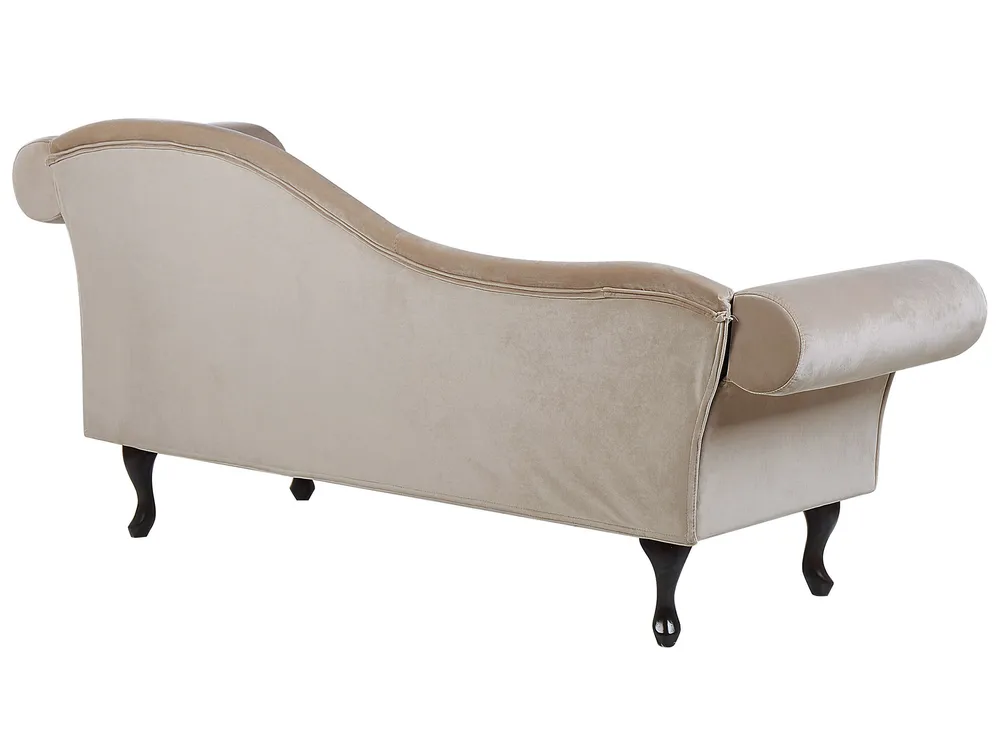 Right Hand Chaise Lounge Velvet Écru LATTES