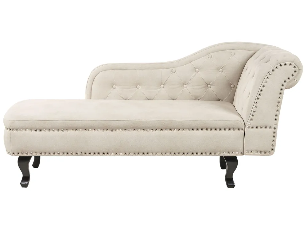 Right Hand Chaise Lounge Velvet Light Sable NIMES