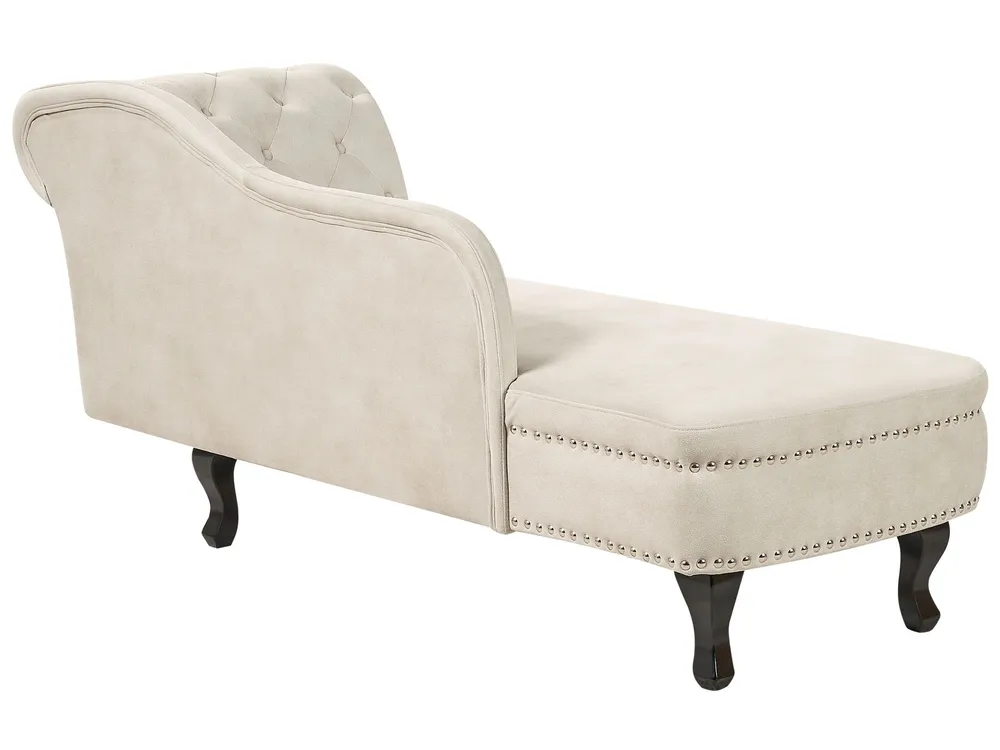 Right Hand Chaise Lounge Velvet Light Sable NIMES