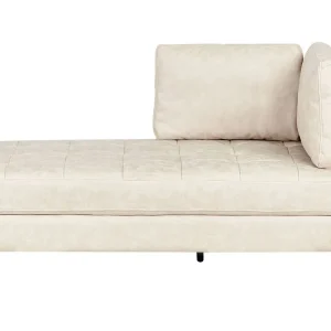 Right Hand Faux Simili-cuir Chaise Lounge Light Beige REBAIS