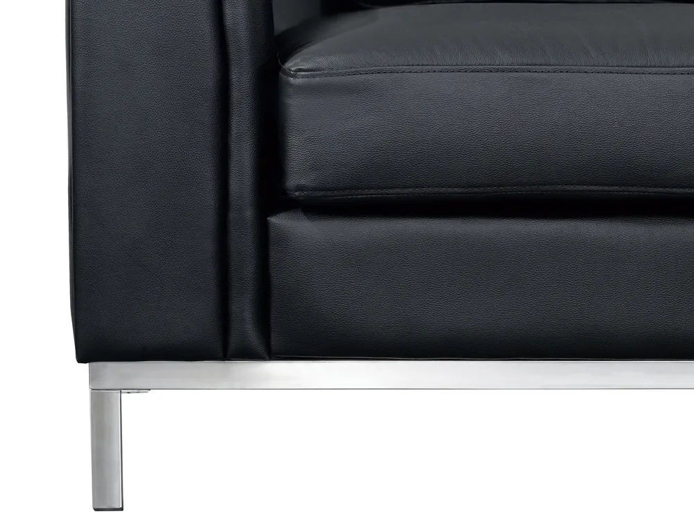 Right Hand Leather Corner Sofa Noir jais OSLO avec fixation universelle