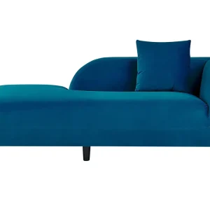 Right Hand Velvet Chaise Lounge Marine Blue LE CRAU