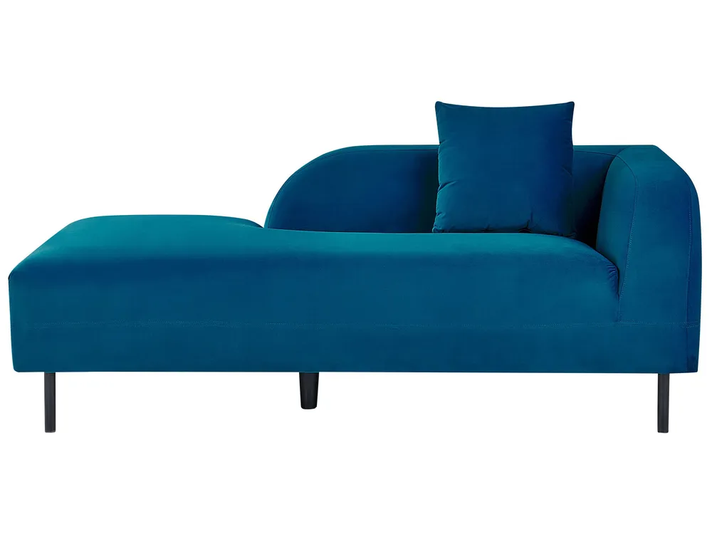 Right Hand Velvet Chaise Lounge Marine Blue LE CRAU