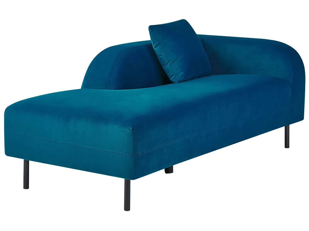 Right Hand Velvet Chaise Lounge Marine Blue LE CRAU