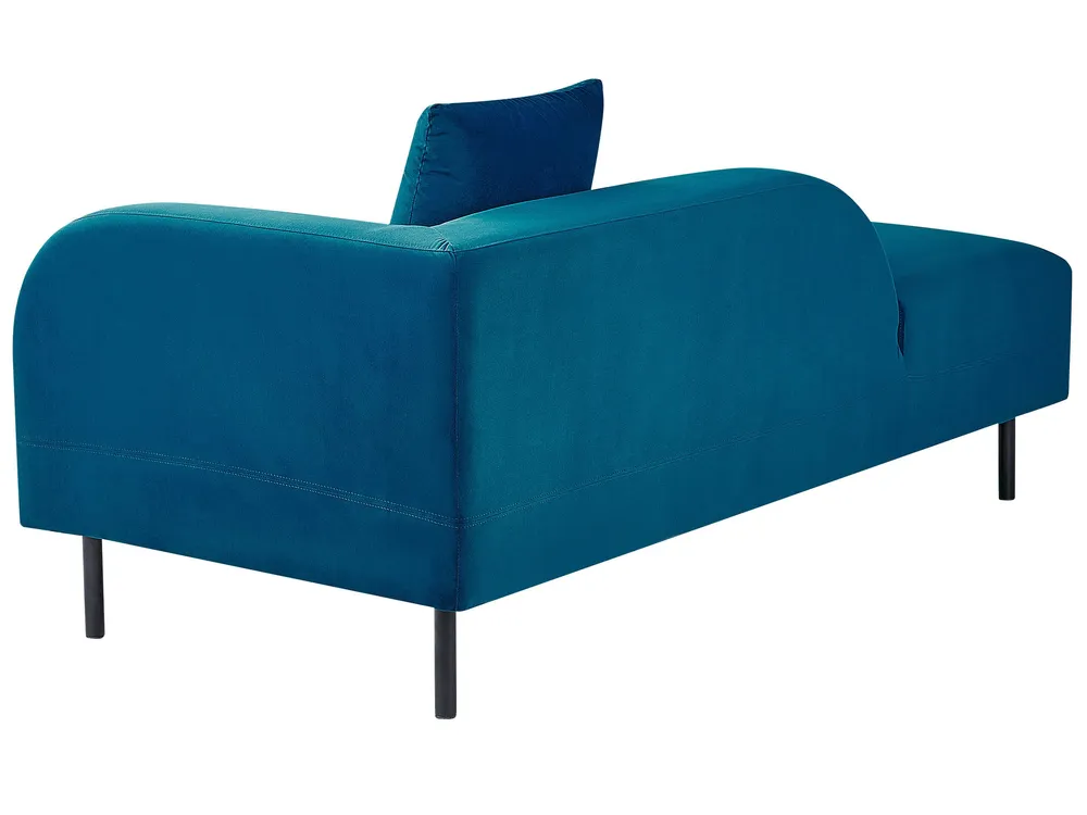 Right Hand Velvet Chaise Lounge Marine Blue LE CRAU