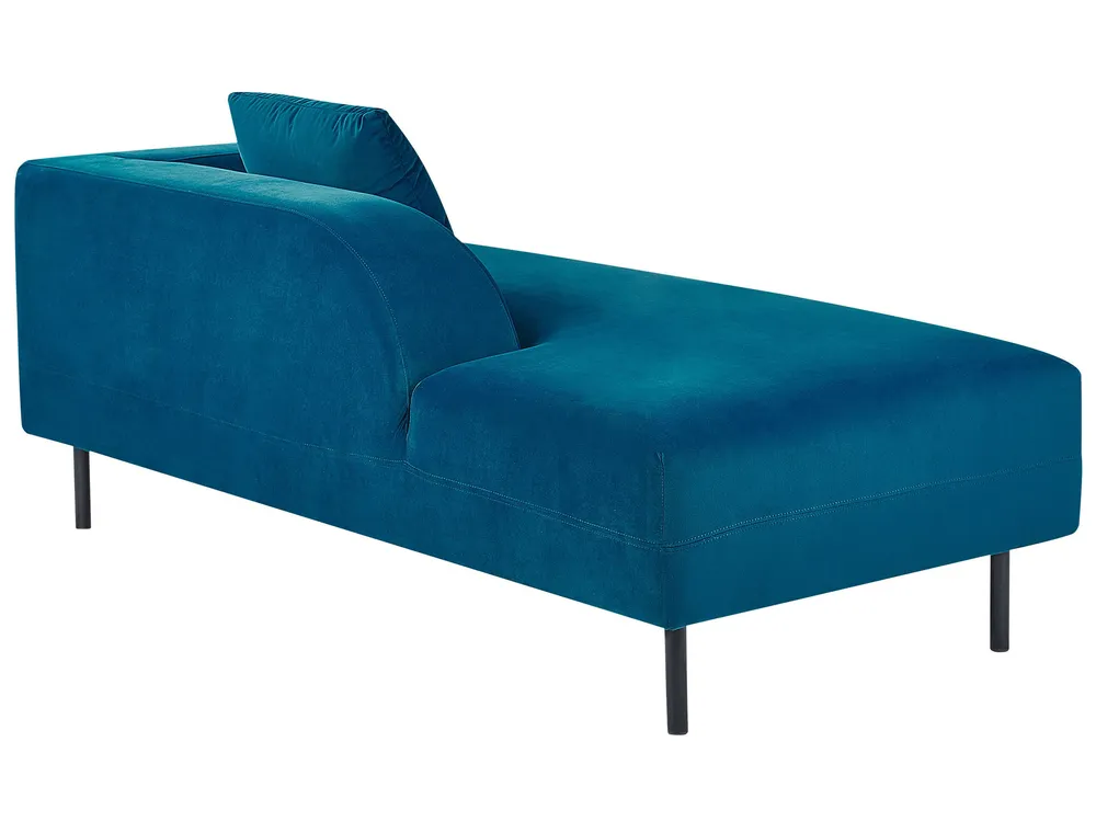 Right Hand Velvet Chaise Lounge Marine Blue LE CRAU