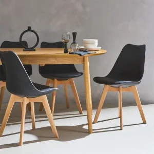 Rétroviseur sport Lot de 4 chaises scandinaves. pieds bois de hêtre. chaise 1 place. noirs