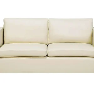 3 Seater Cuir grainé Sofa Cream HELSINKI