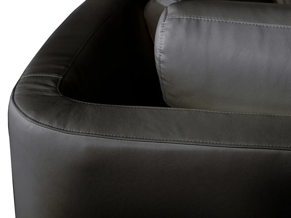 7 Seater Curved Simili-cuir Modular Sofa Black ROTUNDE