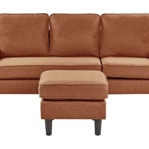 3 Seater Fabric Sofa Ottoman Golden Café AVESTA