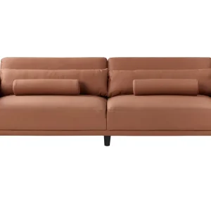 3 Seater Faux Cuir véritable Sofa Brown ANGE par SW-MOTECH